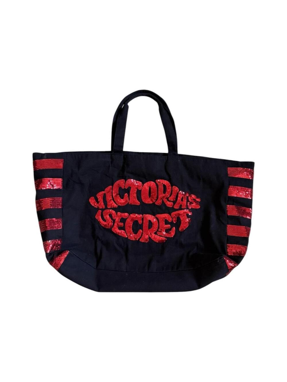 Vintage Y2K Victoria’s Secret Sequin Lips Kiss Tote Bag